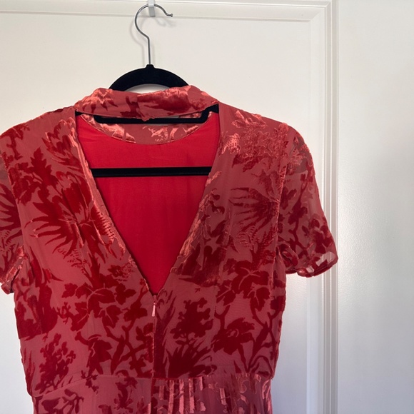 Harlow Pleated Devore Dress Size 4 By Whistles - Picture 6 of 12